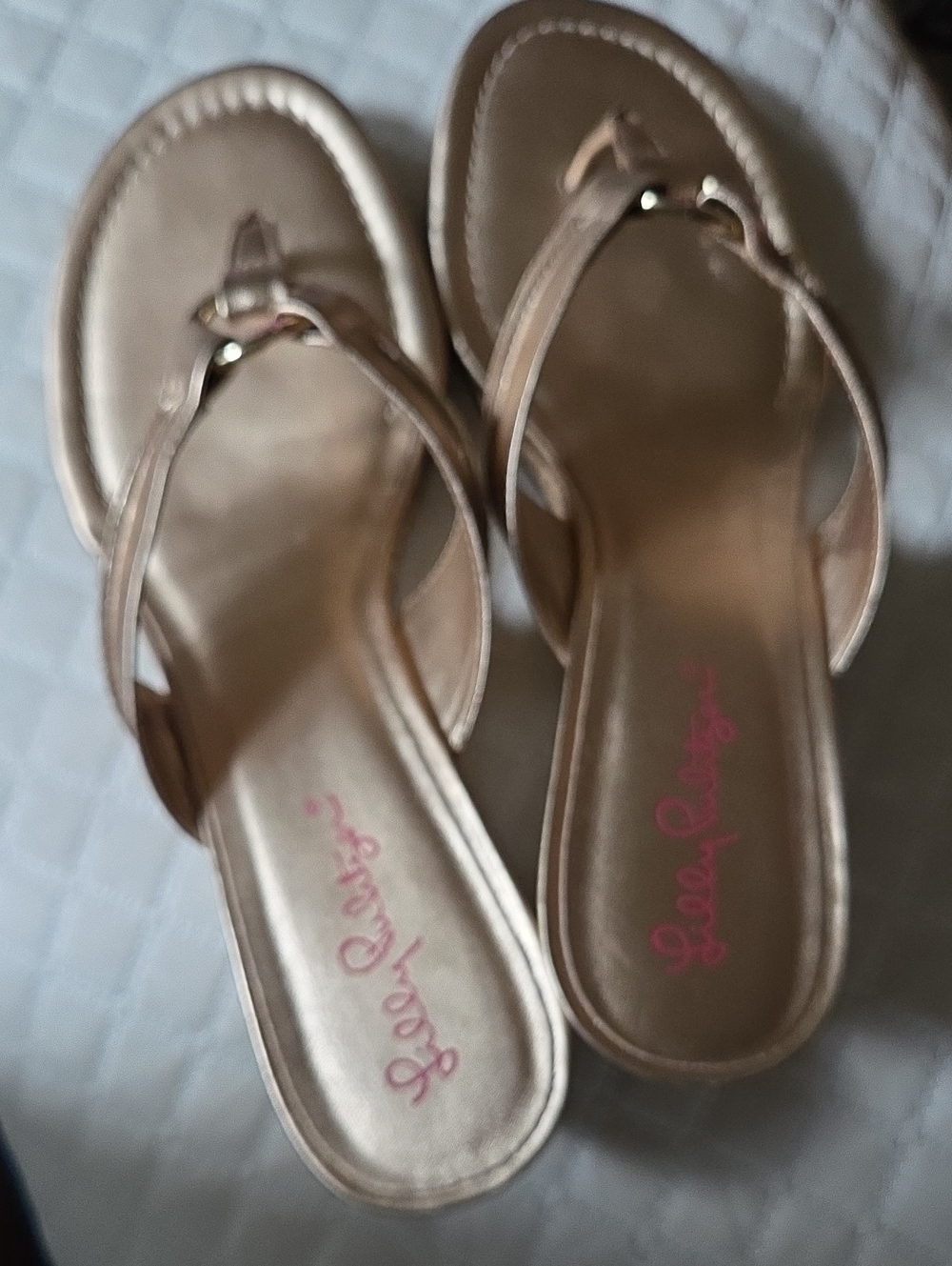 Lilly Pulitzer Metallic Gold Thong Sandals